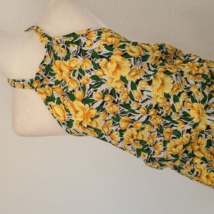 Vintage daffodil maxi dress halter top large